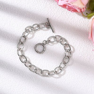 Brass Cable Chains Bracelets for Women BJEW-JB12782-1