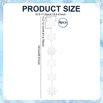 6Pcs Paper Snowflake Hanging Banners DIY-ME0001-95-1
