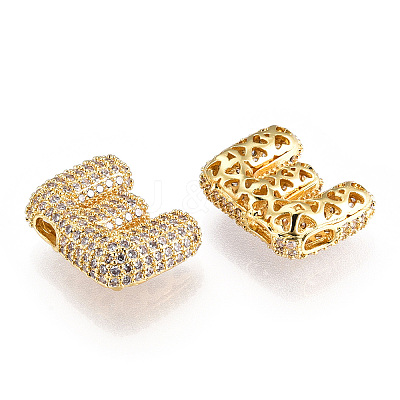 Brass Micro Pave Cubic Zirconia Pendants KK-N254-06G-E-1