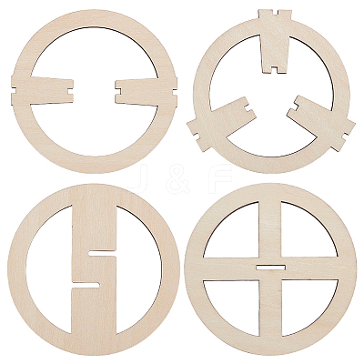 2 Sets Plywood Candle Wick Holders AJEW-BC0007-87B-1