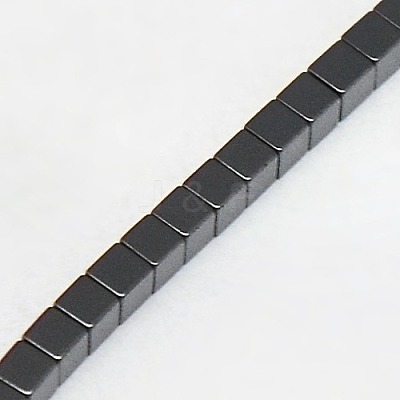 Electroplate Non-magnetic Synthetic Hematite Beads Strands G-J170A-4x4mm-03-1