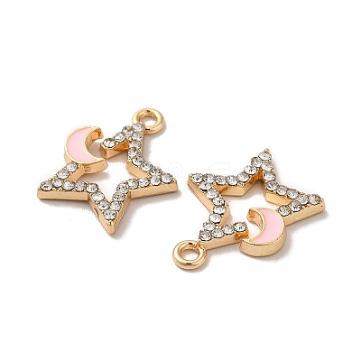 Rack Plating Alloy Rhinestone Pendants PALLOY-O106-27G-02-1