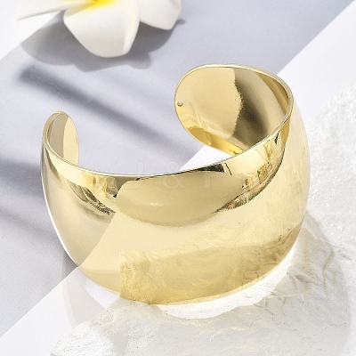 Brass Cuff Open Bangles BJEW-M060-03G-1