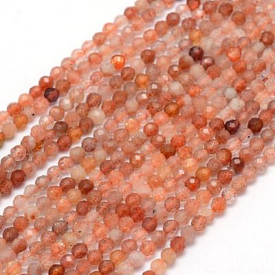 Natural Sunstone Beads Strands G-E411-13A-2mm-1