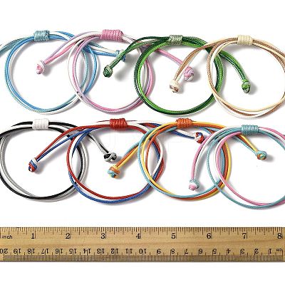 8Pcs 8 Colors Korean Waxed Polyester Cord Braided Bead Bracelets BJEW-FS00024-1