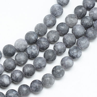 Natural White Jade Bead Strands X-G-R297-8mm-33-1
