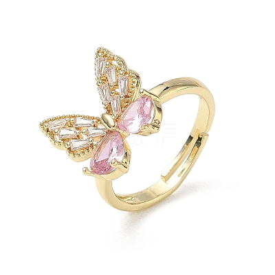 Brass & Cubic Zirconia Finger Rings CU-CBA7E55-10G-1