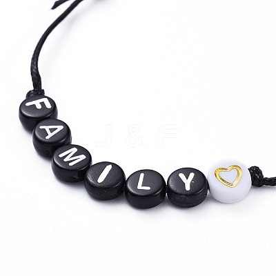(Jewelry Parties Factory Sale)Adjustable Waxed Polyester Cord Beaded Bracelets BJEW-JB05294-01-1