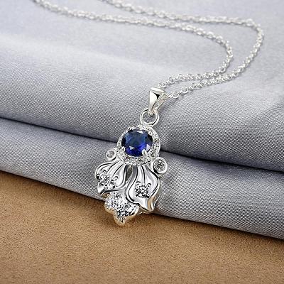 Silver Plated Brass Fish Pendant Necklaces for Women NJEW-BB01659-A-1