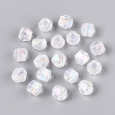 Transparent Spray Painted Glass Beads EGLA-N018-4mm-12-1