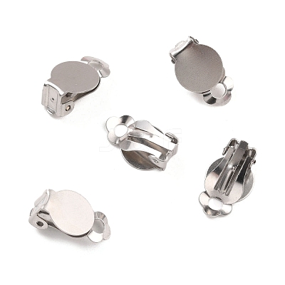 Non-Tarnish 316 Stainless Steel Clip-on Earring Fibdings X-STAS-I187-04A-P-1