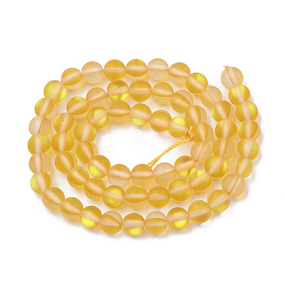 Synthetic Moonstone Beads Strands G-R375-6mm-A07-1
