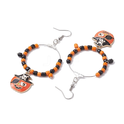 Glass Dangle Earrings EJEW-JE05985-1