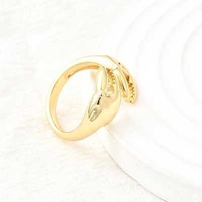 Brass Cuff Rings for Women RJEW-F184-08F-G-1