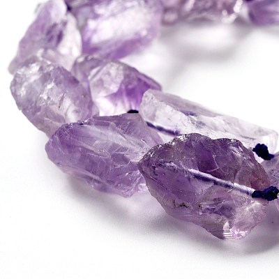 Rough Raw Natural Amethyst Beads Strands G-G010-09-1
