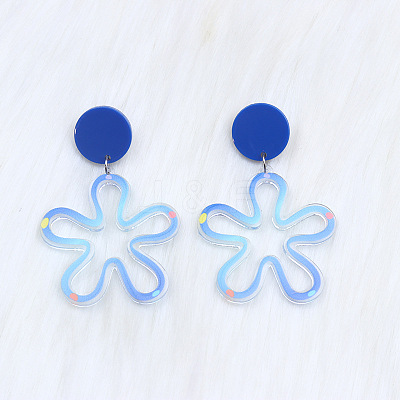 Flower Acrylic Dangle Stud Earrings FS-WG333B2-02-1