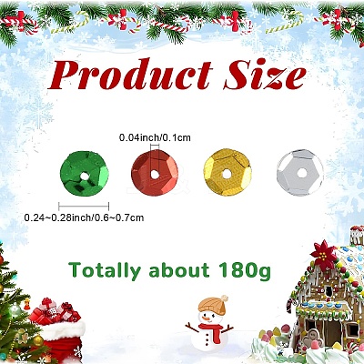 180G 4 Colors Plastic Paillette Beads PVC-YW0001-03-1