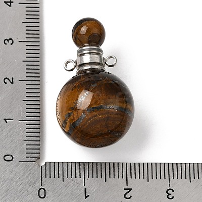 Natural Tiger Eye Perfume Bottle Pendants GG-CBA7610-02P-05-1