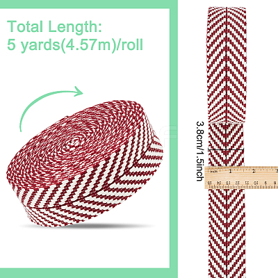 5 Yards Polycotton Jacquard Arrow Ribbon OCOR-WH0078-173A-1
