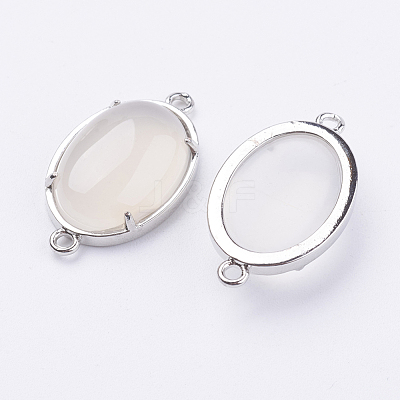 Brass Natural Agate Links connectors G-E398-03O-1