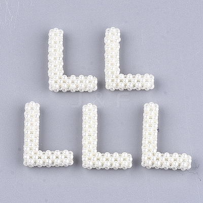 Handmade ABS Plastic Imitation Pearl Woven Beads FIND-T039-18-L-1