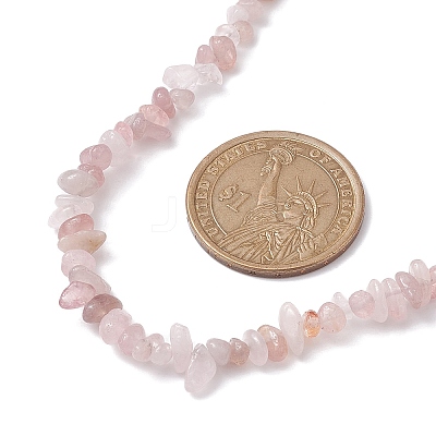 Natural Rose Quartz Chip Beaded Necklace NJEW-JN04615-03-1
