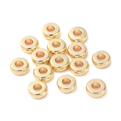Brass Flat Round Spacer Beads KK-M085-A-12G-01-1