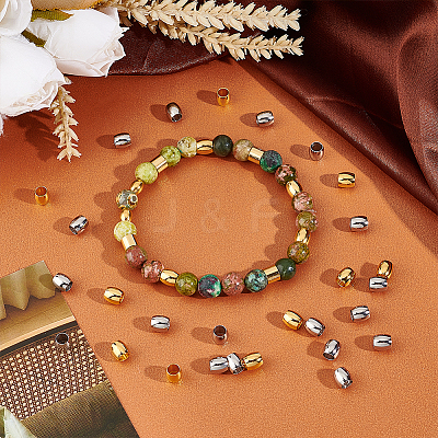 80Pcs 2 Colors 202 Stainless Steel European Beads STAS-UN0050-42-1