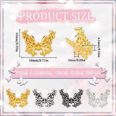 120Pcs 4 Colors Alloy Beads FIND-SC0011-91-1