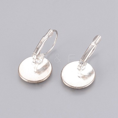 Brass Leverback Earring Findings KK-C1244-14mm-S-RS-1