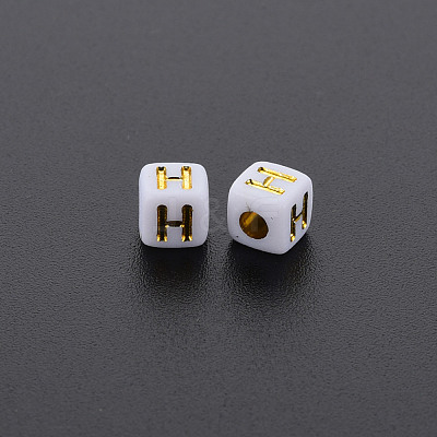 Opaque White Acrylic Beads MACR-Q242-010H-1