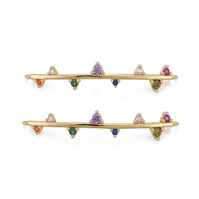 Brass Micro Pave Colorful Cubic Zirconia Links Connectors ZIRC-Z011-20G-1
