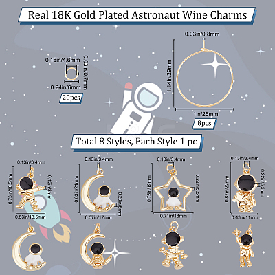 DIY Astronaut Wine Glass Charm Making Kit DIY-BBC0001-19-1