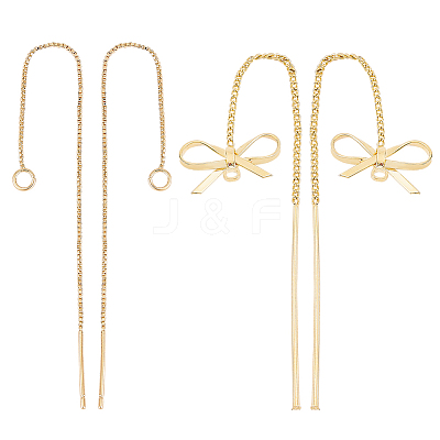 8Pcs 2 Style Brass Stud Earring Findings KK-BC0009-30-1