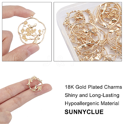 DIY 8Pairs Flower & Bird Earring Making Kits DIY-SC0015-06G-1