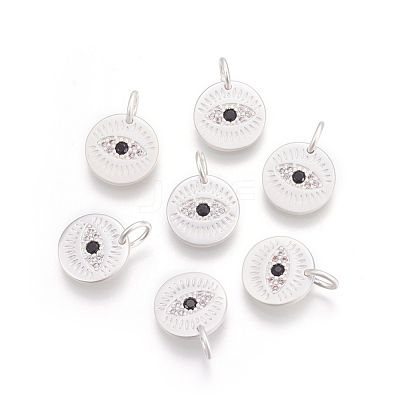Brass Micro Pave Cubic Zirconia Charms KK-O118-16MS-1