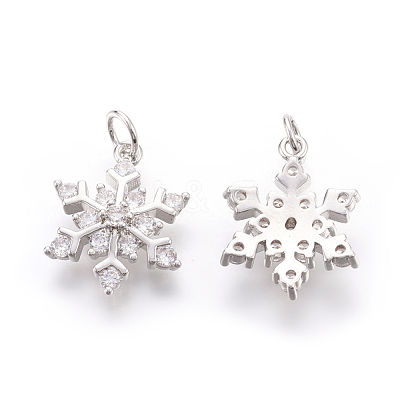 Brass Micro Pave Cubic Zirconia Pendants X-KK-F774-10P-NR-1