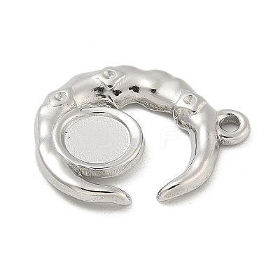 304 Stainless Steel Pendant Cabochon Settings STAS-M082-02P-1