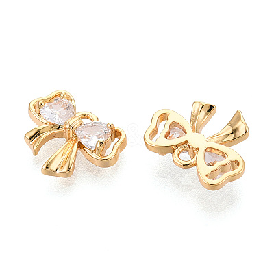 Brass Micro Pave Cubic Zirconia Charms KK-N263-79A-G-1