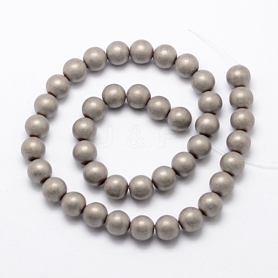 Electroplate Non-magnetic Synthetic Hematite Beads Strands G-R363-10mm-03-1