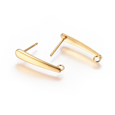 304 Stainless Steel Ear Stud Components STAS-F227-20B-G-1