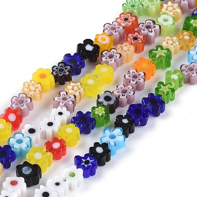 Handmade Millefiori Glass Bead Strands LAMP-J035-4mm-02-1