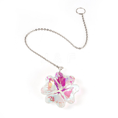1Pc Transparent Glass Hanging Suncatchers AJEW-TADJ0001-02A-1