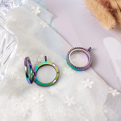 2Pcs 2 Style Alloy Magnetic Locket Pendants PALLOY-TA0002-33M-1