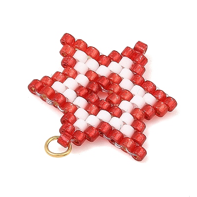 Glass Seed Beads Pendants PALLOY-MZ01457-03-1