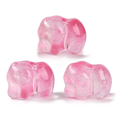 Spray Painted Glass Beads GLAA-Z007-04H-1