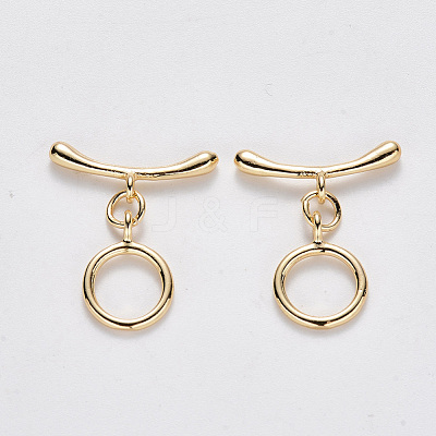 Brass Toggle Clasps KK-T049-063G-NF-1