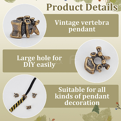 4Pcs Outdoor EDC Tool Brass Parachute Rope European Beads FIND-FG0003-74AG-1
