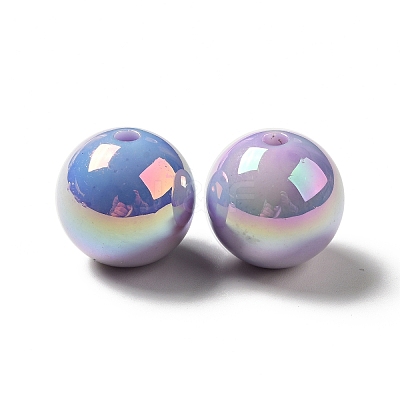 UV Plating Opaque Rainbow Iridescent Acrylic Beads MACR-D063-01A-04-1