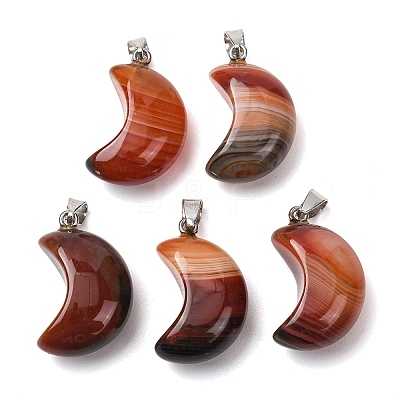 Natural Banded Agate Pendants G-F820-02L-04-1